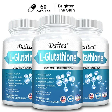 L-Glutathione Capsules Powerful Antioxidant Anti-Aging Whitening Reduce Wrinkles Beauty Care Skin, Hair & Nail Health Support