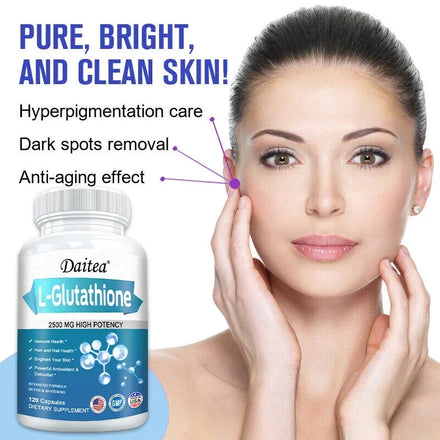 L-Glutathione Capsules Powerful Antioxidant Anti-Aging Whitening Reduce Wrinkles Beauty Care Skin, Hair & Nail Health Support