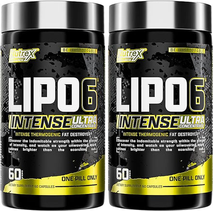 Lipo-6 Black Intense Ultra Concentrate | Intense Thermogenic Fat Burner - Weight Loss Supplement | 60 Diet Pills (Pack of 2) in Pakistan