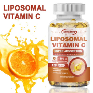 Liposomal Vitamin C Capsules 1500 Mg - Immune System and Collagen Supplement