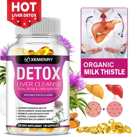 Liver Cleanse Detox Capsules - with Milk Thistle, Dandelion - Liver Care, Digestive Support, Antioxidant