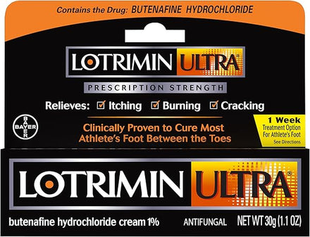 Lotrimin Ultra 1 Week Athlete's Foot Treatment - Antifungal Cream with Butenafine Hydrochloride 1% for Rapid Relief from Ringworm and Athlete's Foot, 1.1 Ounce (30 Grams) (Packaging May Vary) in Pakistan