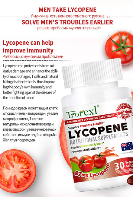 Lycopene Capsule for Men Prostate, Prostate and Heart Health Support Enhance Immunity, Urinary Tract Health, Prostatitis