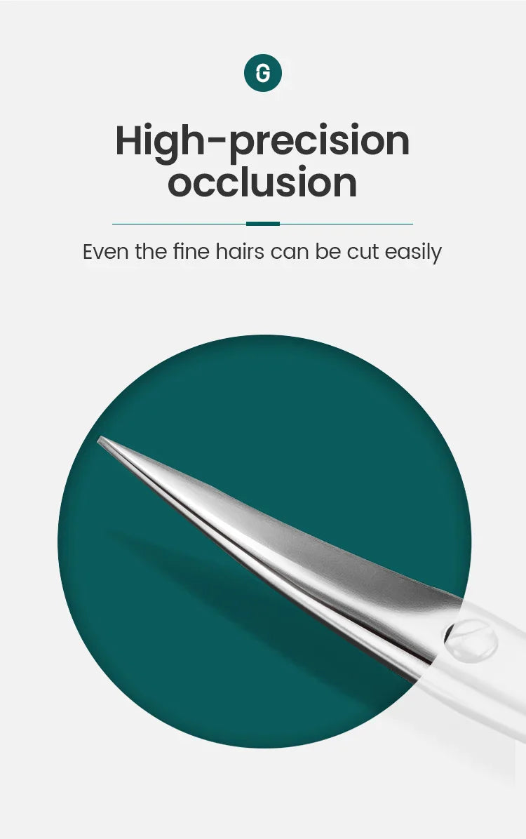 MR.GREEN Eyebrow Scissors Curved Blade Cuticle Scissors Professional Stainless Steel Manicure Trimmer Hair Remover Tool