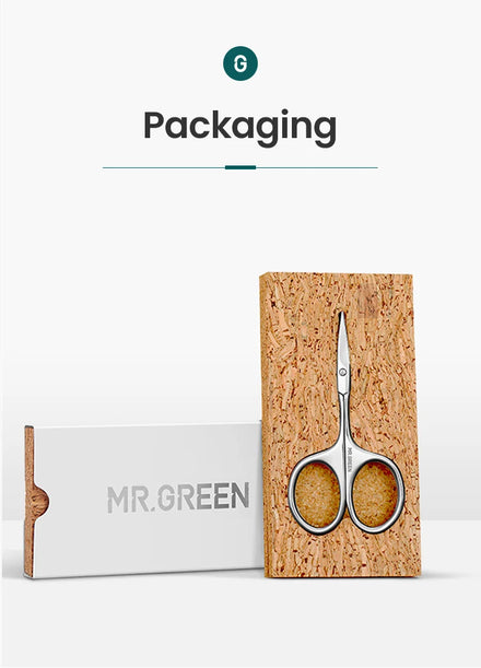 MR.GREEN Eyebrow Scissors Curved Blade Cuticle Scissors Professional Stainless Steel Manicure Trimmer Hair Remover Tool