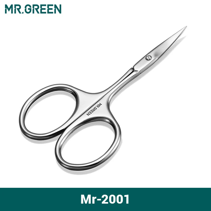 MR.GREEN Eyebrow Scissors Curved Blade Cuticle Scissors Professional Stainless Steel Manicure Trimmer Hair Remover Tool