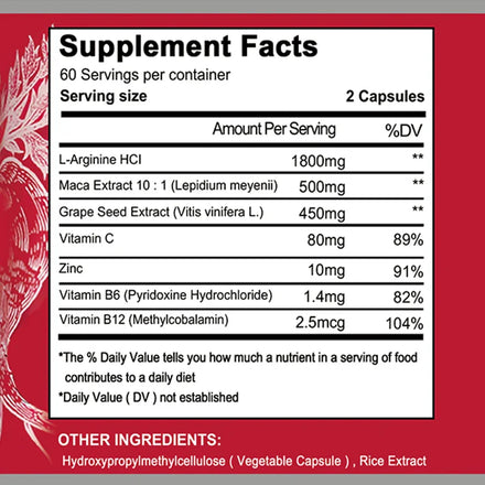 Maca Root Capsules - Natural Energy Supplement, Supports Athletic Performance and Motivation, Builds Muscle and Strengthens