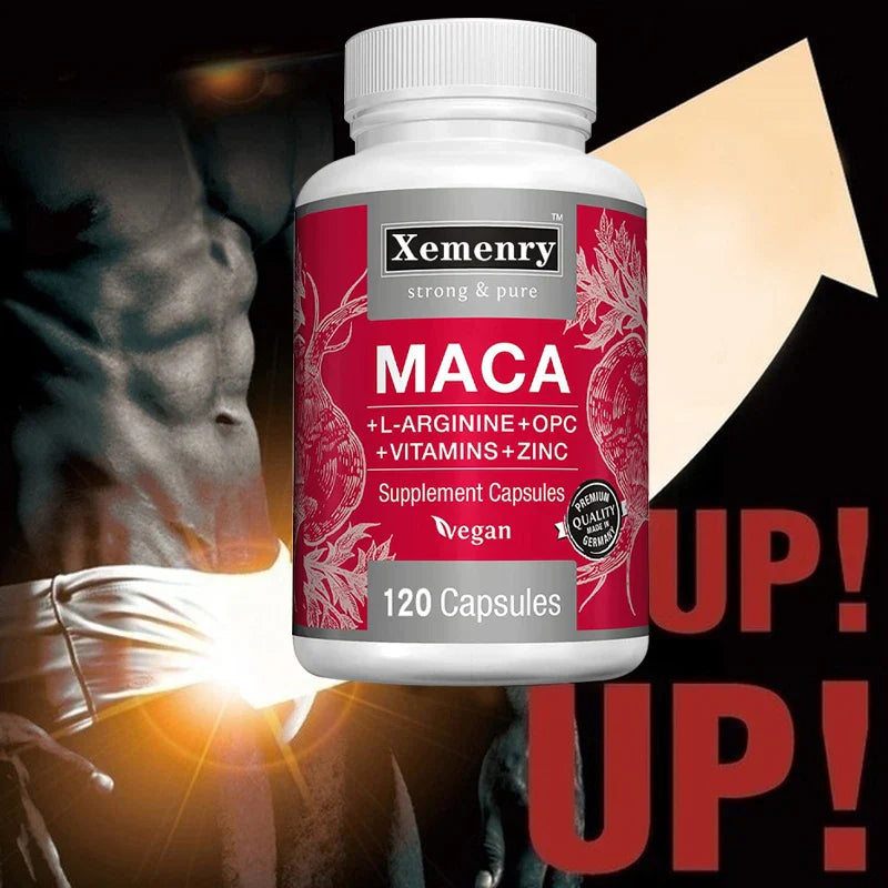 Maca Root Capsules - Natural Energy Supplement, Supports Athletic Performance and Motivation, Builds Muscle and Strengthens