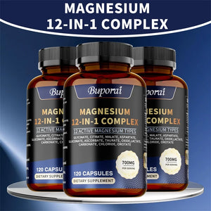 Magnesium Complex Capsules - Bone & Heart Health Supplement, Sleep Support,Muscle Relaxation,Stress & Anxiety Relief