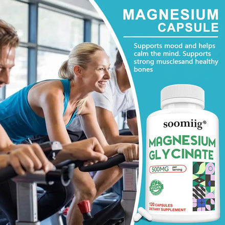 Magnesium Glycinate Capsules - Support Muscle, Bone, Cardiovascular Health Mineral Supplement, Helps with Stress, Natural Sleep