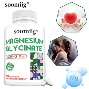 Magnesium Glycinate Capsules - Support Muscle, Bone, Cardiovascular Health Mineral Supplement, Helps with Stress, Natural Sleep