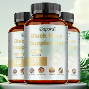 Male Enhancing Black Maca Capsules, Men's Supplements To Boost Stamina, Performance, Energy, Men's Muscle Enlargement