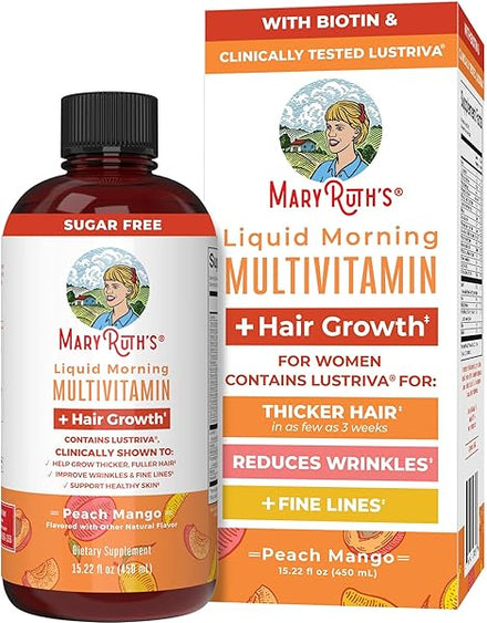 MaryRuth's Multivitamin Multimineral Supplement for Women + Hair Growth Vitamins | with Lustriva & Chromium Picolinate 1000mcg | Thicker Hair, Wrinkles, Fine Lines, Skin Care | Ages 18+ | 15.22 Fl Oz in Pakistan