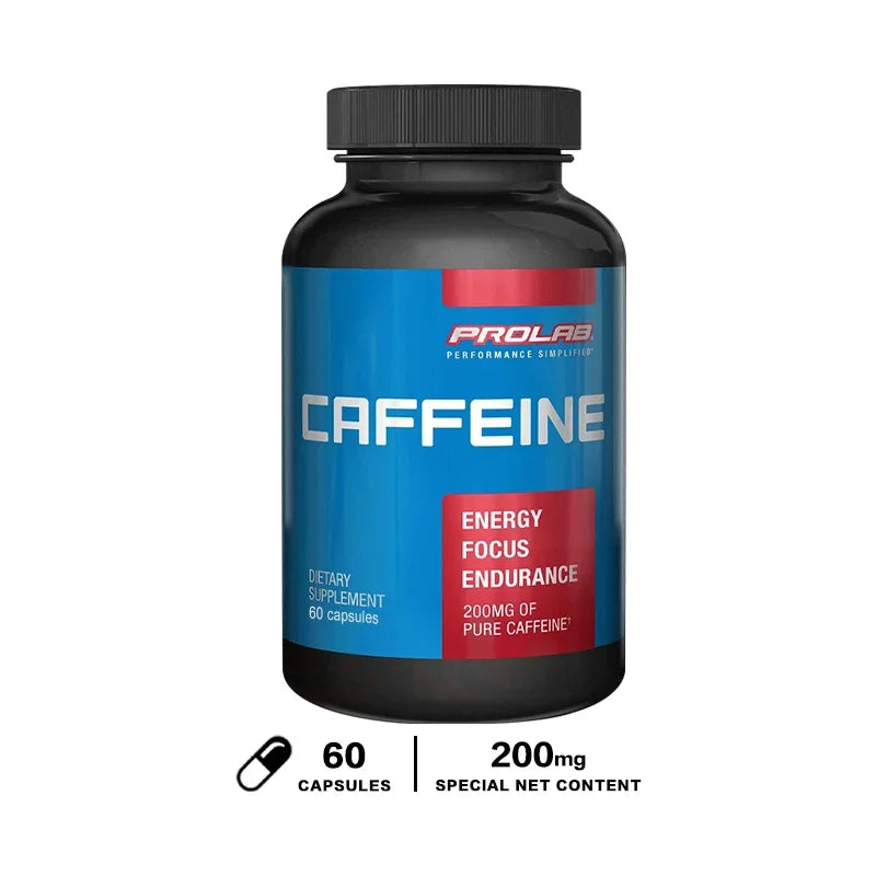 Maximum Potency Caffeine Capsules 200mg, Provide Energy and Focus, Reduce Fatigue, Increase Stamina,