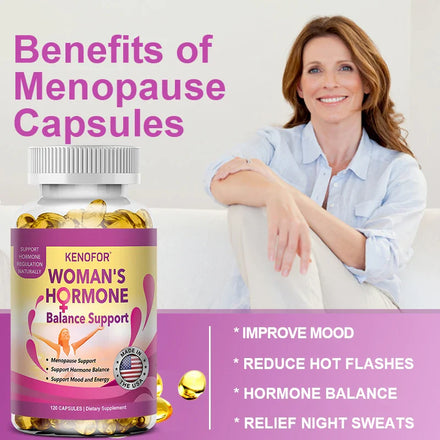 Menopause Support Supplement for Women - Relieves Fatigue, Bloating, Hot Flashes, Mood Swings - Supports PMS, PMDD, PCOS