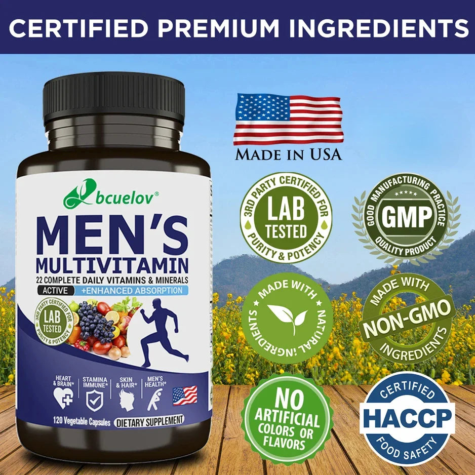 Men's Multivitamin Multimineral Supplement Vitamin ABCDEK Magnesium Calcium Zinc To Replenish Energy and Promote Overall Health