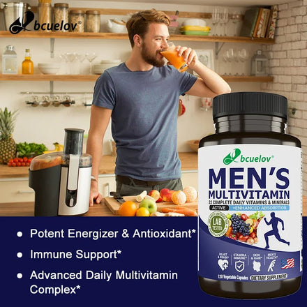 Men's Multivitamin Multimineral Supplement Vitamin ABCDEK Magnesium Calcium Zinc To Replenish Energy and Promote Overall Health