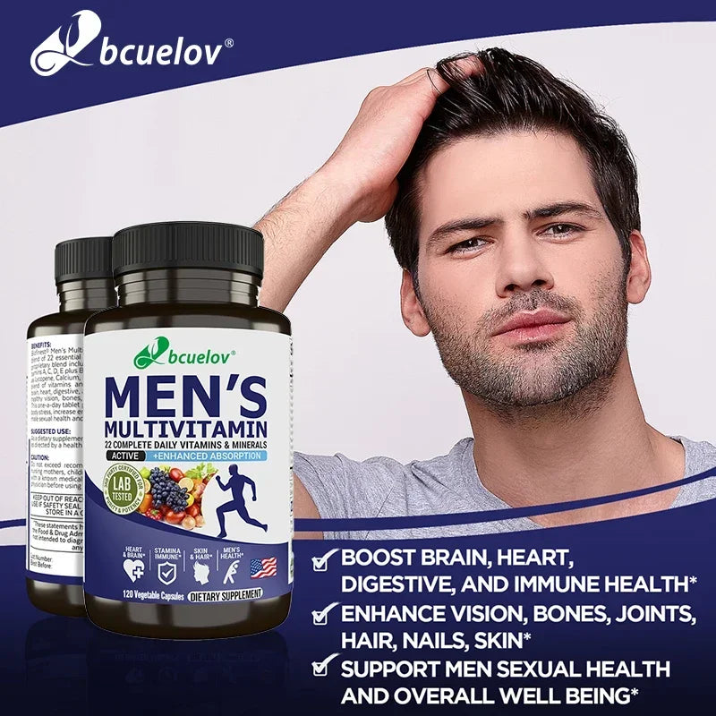 Men's Multivitamin Multimineral Supplement Vitamin ABCDEK Magnesium Calcium Zinc To Replenish Energy and Promote Overall Health
