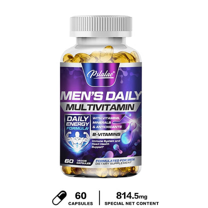 Men's Multivitamin Supplement with Vitamins A, B12, C, D and E for Energy Support and Zinc for Immune Health
