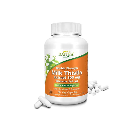 Milk Thistle, Artichoke & Dandelion Dual Action Milk Thistle Extract 300mg, Liver Protectant, Fatty Liver Supplement, Alcoholism