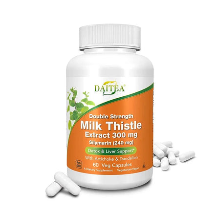 Milk Thistle, Artichoke & Dandelion Dual Action Milk Thistle Extract 300mg, Liver Protectant, Fatty Liver Supplement, Alcoholism