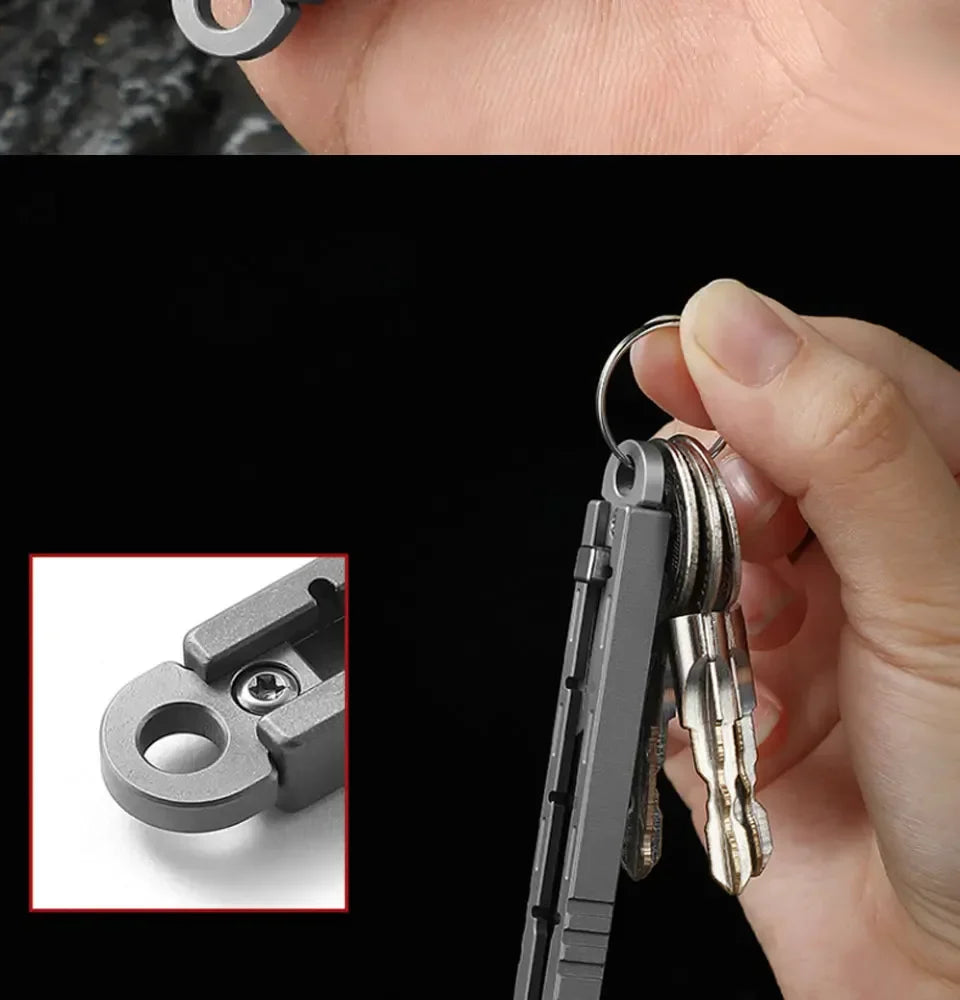 Mini Titanium Alloy Surgical Knife Outdoor Camping Open Box Portable Art Push Knife with 10pcs Blades