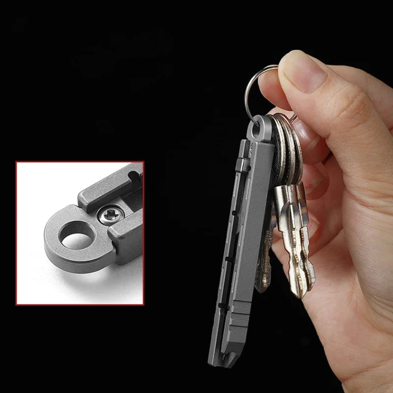 Mini Titanium Alloy Surgical Knife Outdoor Camping Open Box Portable Art Push Knife with 10pcs Blades