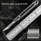 Mini Titanium Alloy Surgical Knife Outdoor Camping Open Box Portable Art Push Knife with 10pcs Blades