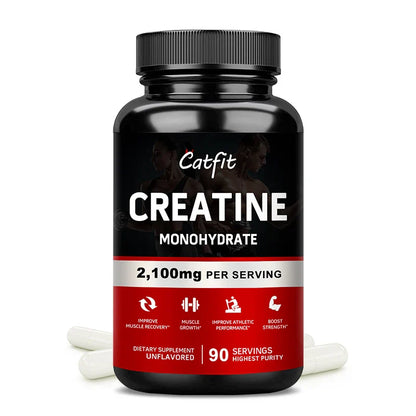 Monohydrate Creatina Capsule Whey Protein Enhance Athletic, Muscle Growth, Provide Energy For Gym, 1x 90pcs