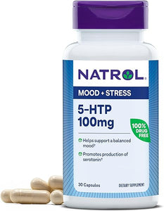 Mood + Stress 5-HTP 100 mg, Dietary Supplement for a Balanced Mood, Capsules for Adults, 30 Capsules, Up to a 30 Day Supply in Pakistan