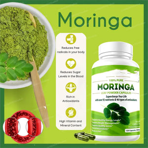 Moringa Oleifera 1000mg Capsuels with Organic Moringa Leaf Powder Antioxidant & Immune Support Energy Booster