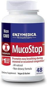 MucoStop, Non-Drowsy Enzyme Support for Congestion Relief, 48 Capsules (FFP) in Pakistan