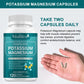 Mulittea Easily Absorbed Complex Potassium Magnesium Supplement Capsules for For Leg Spasms Muscle& Bone and Heart Health