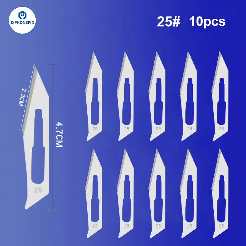 Multifunctional Stainless Steel Blade Carbon Steel Made Sterile Scalpel for Phone PCB Glue Removing Sharp Surgical Knife