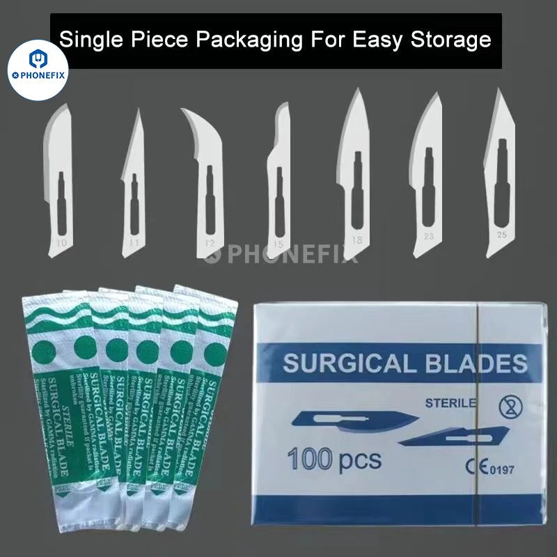 Multifunctional Stainless Steel Blade Carbon Steel Made Sterile Scalpel for Phone PCB Glue Removing Sharp Surgical Knife