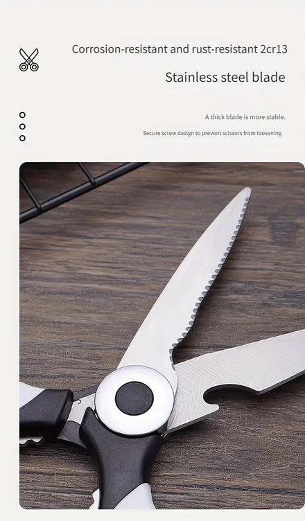 Multifunctional kitchen scissors Household fish cutting meat scissors Stainless steel scissors