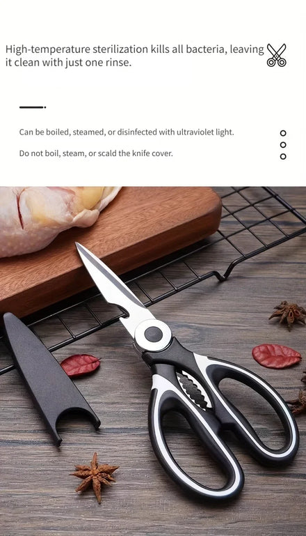 Multifunctional kitchen scissors Household fish cutting meat scissors Stainless steel scissors