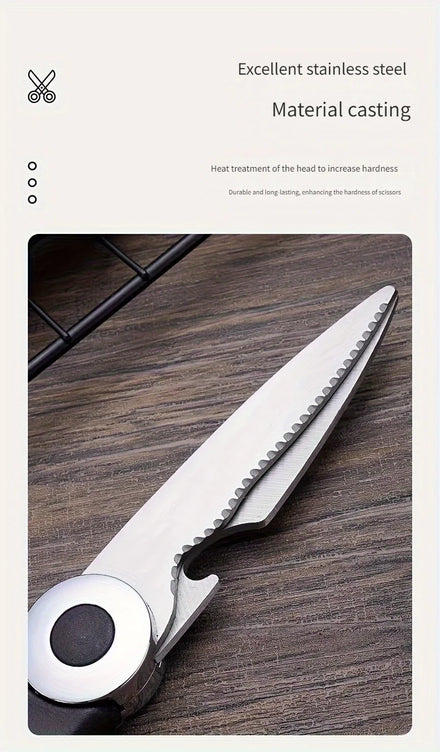 Multifunctional kitchen scissors Household fish cutting meat scissors Stainless steel scissors