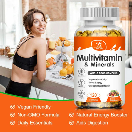 Multivitamin & Mineral Capsule With Iron, Methylfolate, Zinc, Vitamins D3 & K2 To Improve Immunity, Vitality, Hair, Skin & Nails