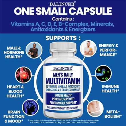 Multivitamin Supplement for Men – Provides Cognitive Brain Health, Energy and Stamina, and Muscle Mass