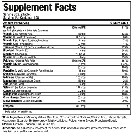 Multivitamin for men over 50 years old, natural high-quality formula, health supplement