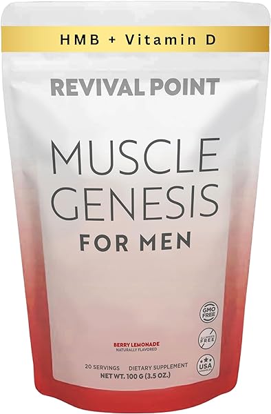 Muscle Genesis HMB and Vitamin D3 Supplement with Clinically Studied myHMB, Calcium and VIT C – 5000mg Per Serving – Promotes Muscle Recovery, Lean Muscle Mass, and Healthy Aging in Men in Pakistan in Pakistan