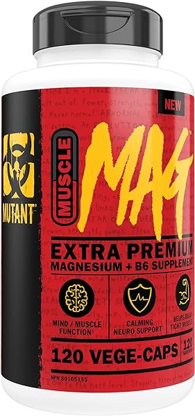 Muscle Mag | Magnesium + B6 Supplement - Magnesium Aspartate, Maltate and Aquimin Marine Magnesium - 120 Vege-Caps in Pakistan in Pakistan
