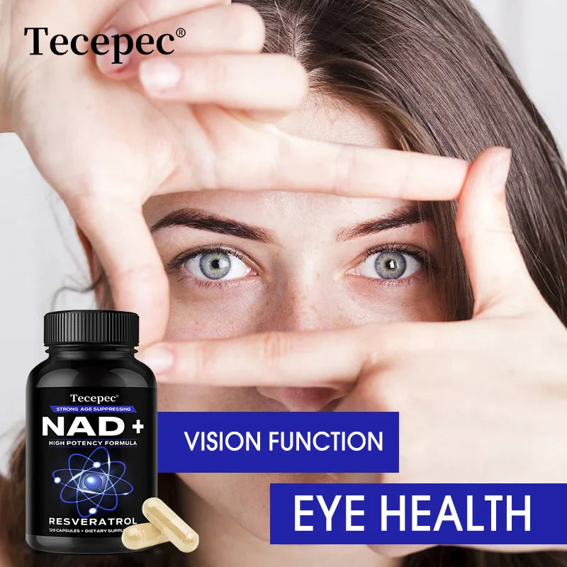 NAD+ Supplements, Supplements with Quercetin + Resveratrol - Supports Cell Health, Muscle, Brain, Vision and Heart Health