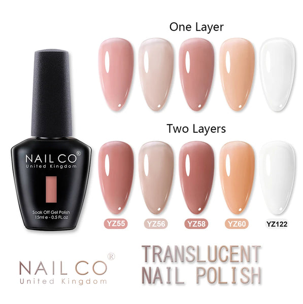 NAILCO 15ml Transparent Nude Color Series Jelly Gel Nail Polish Pink Red Nails Art Manicure Gel Varnishes Gellack Design Lacquer in Pakistan