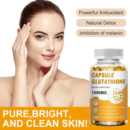 NATURE'S LIVE Glutathione Capsules 1000MG Anti-Aging Skin Whitening Lightening 120 Softgels