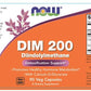 NOW Foods Supplements, DIM 200 (Diindolylmethane) with Calcium D-Glucarate, 90 Veg Capsules