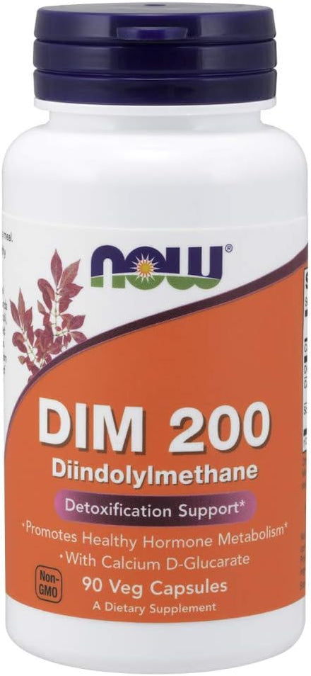 NOW Foods Supplements, DIM 200 (Diindolylmethane) with Calcium D-Glucarate, 90 Veg Capsules