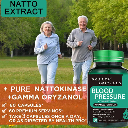 Natto supplement, maximum intensity enzyme and heart health support, improves blood flow, balances cholesterol and triglycerides