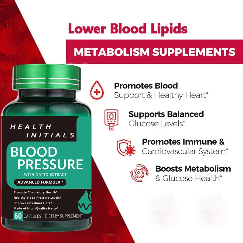 Natto supplement, maximum intensity enzyme and heart health support, improves blood flow, balances cholesterol and triglycerides